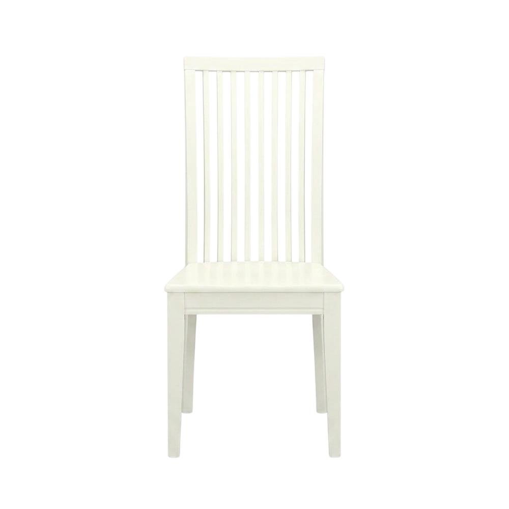 Linen Upholstered Dining Chair with Slat Back for Dining Room, Set of 2