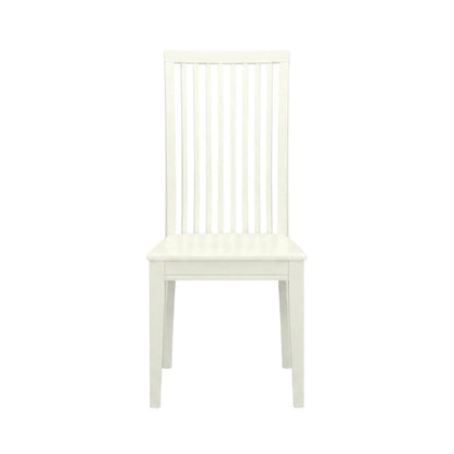 Linen Upholstered Dining Chair with Slat Back for Dining Room, Set of 2