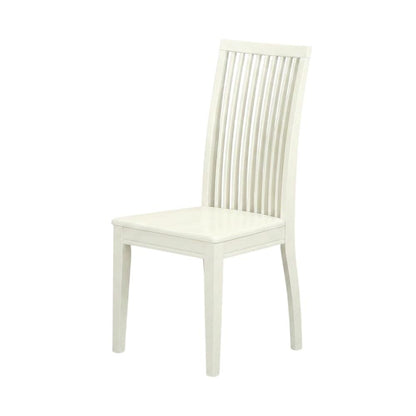Linen Upholstered Dining Chair with Slat Back for Dining Room, Set of 2