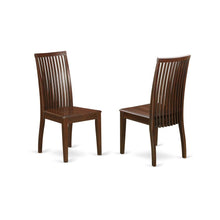 Mahogany Wood Dining Chair with High Back Slat Design for Kitchen Table, Set of 2