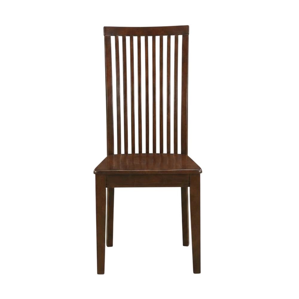 Mahogany Wood Dining Chair with High Back Slat Design for Kitchen Table, Set of 2