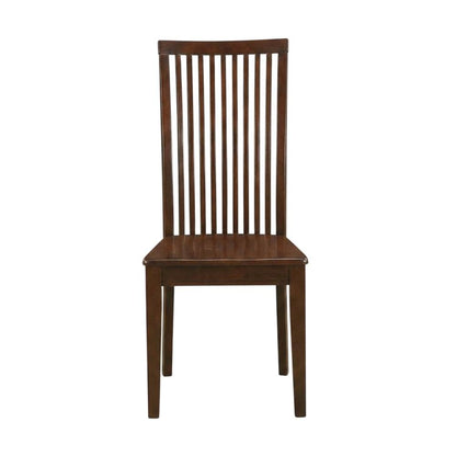 Mahogany Wood Dining Chair with High Back Slat Design for Kitchen Table, Set of 2