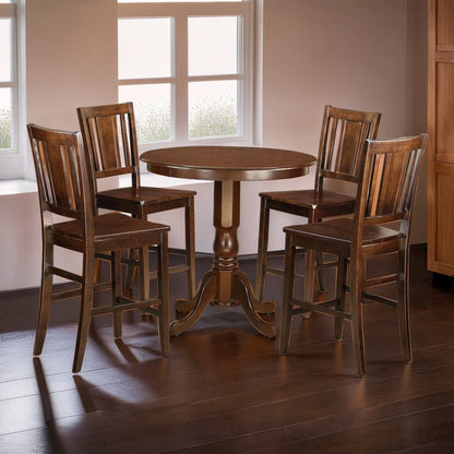 Stylish 5 Piece Counter Height Dining Table Set with 4 Chairs