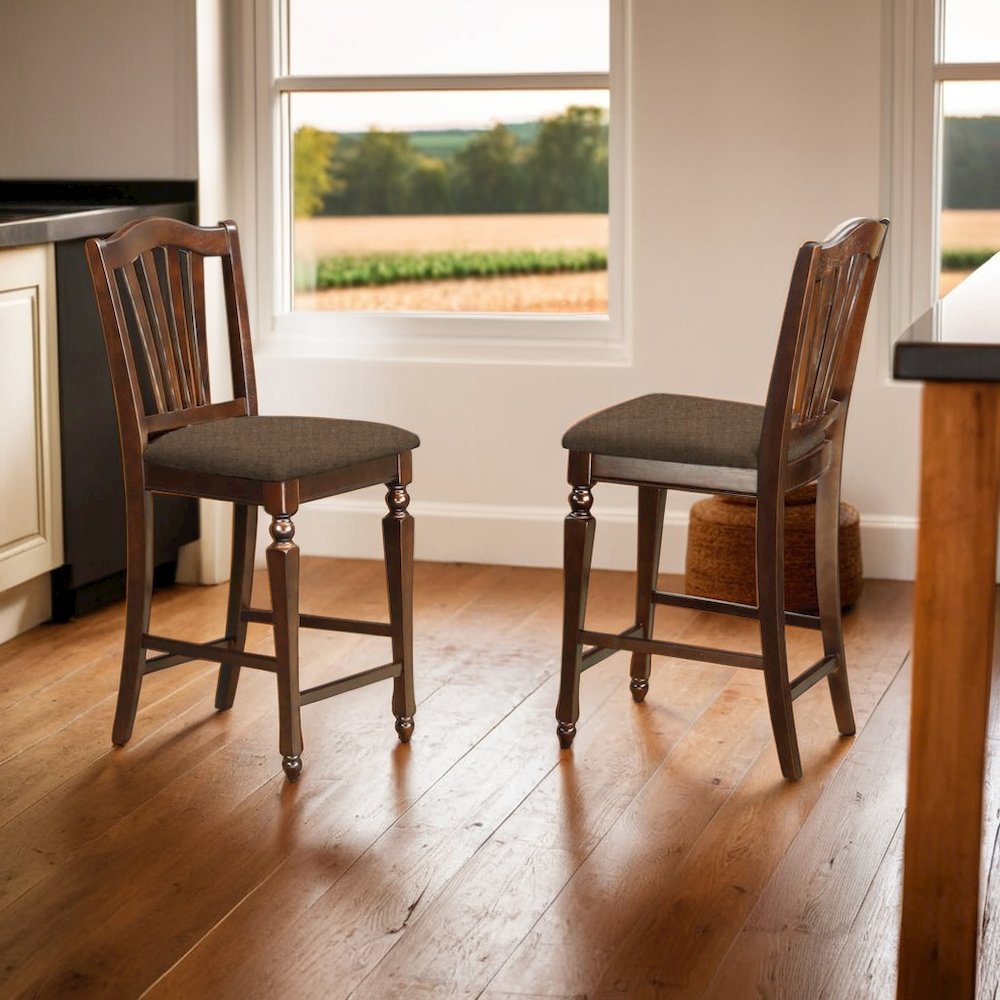 Solid Wood 5 Piece Counter Height Dining Set with Table and 4 Chairs