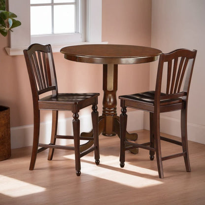 Elegant Square Solid Wood Dining Table for Small Spaces in Brown Finish