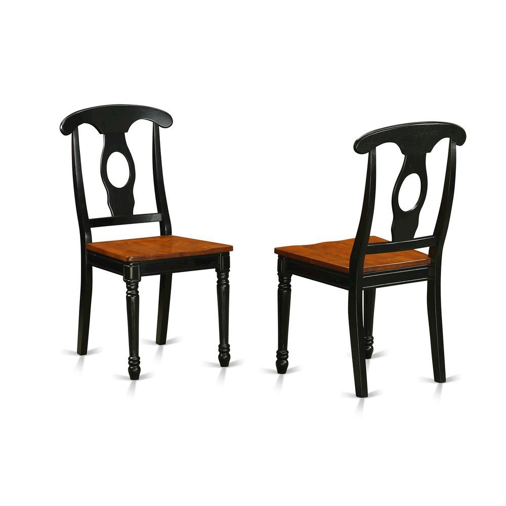 Solid Wood Dining Chairs with Napoleon Back, Set of 2