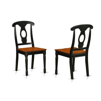 Solid Wood Dining Chairs with Napoleon Back, Set of 2