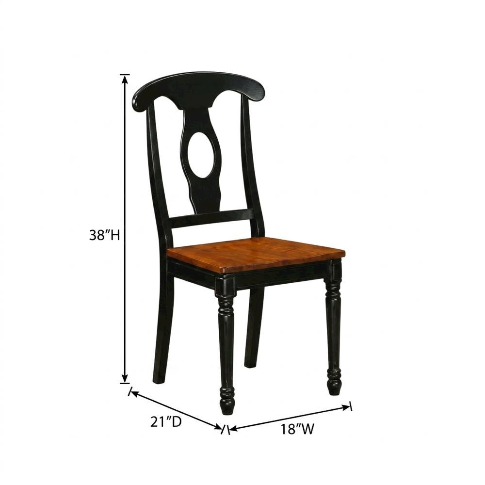 Solid Wood Dining Chairs with Napoleon Back, Set of 2