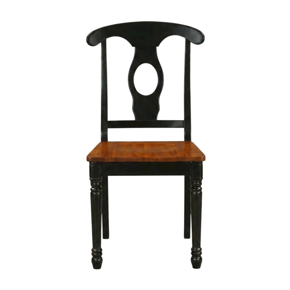 Solid Wood Dining Chairs with Napoleon Back, Set of 2