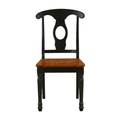 Solid Wood Dining Chairs with Napoleon Back, Set of 2