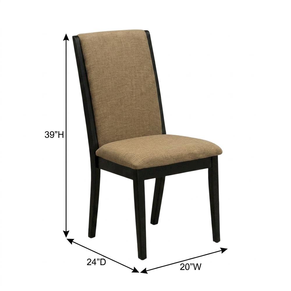 Upholstered Parson Dining Chair with High Back for Dining Room, Light Sable, Set of 2