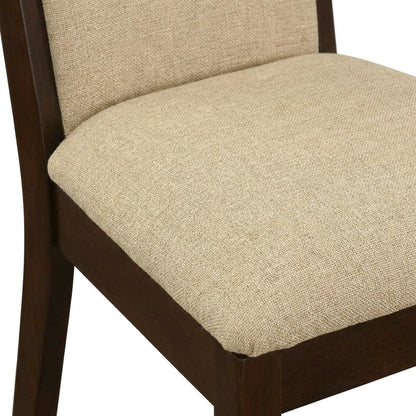 Upholstered Parsons Dining Chair with High Back, Light Tan, Set of 2