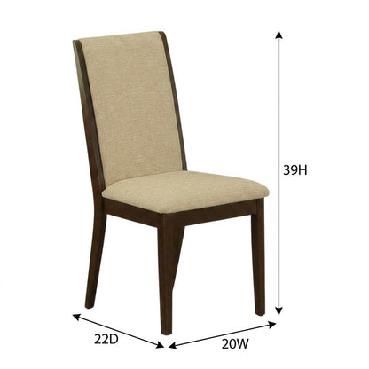 Upholstered Parsons Dining Chair with High Back, Light Tan, Set of 2