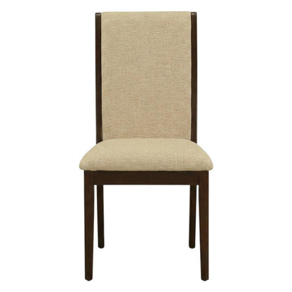 Upholstered Parsons Dining Chair with High Back, Light Tan, Set of 2