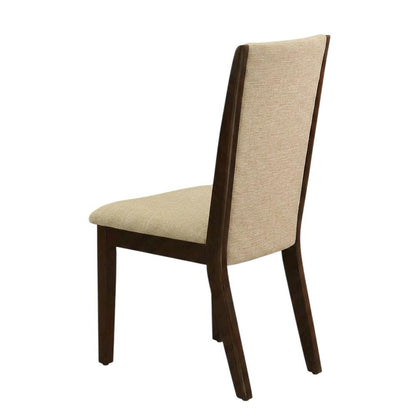 Upholstered Parsons Dining Chair with High Back, Light Tan, Set of 2