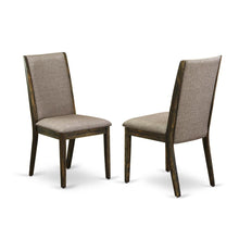 Fabric-Upholstered Parsons Dining Chair with High Back, Dark Khaki, Set of 2