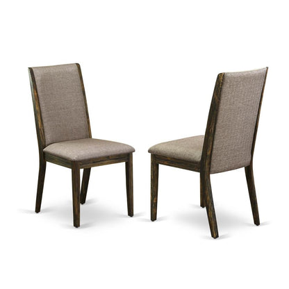 Fabric-Upholstered Parsons Dining Chair with High Back, Dark Khaki, Set of 2