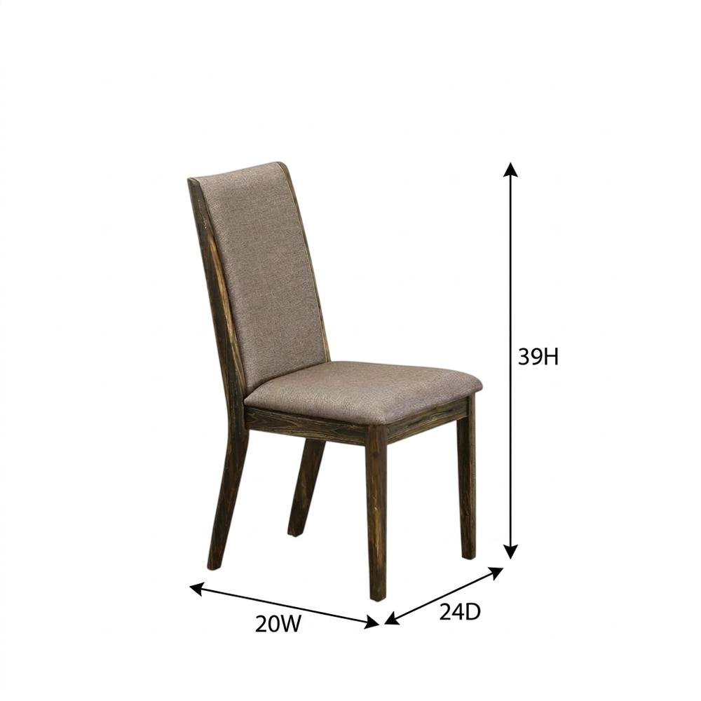 Fabric-Upholstered Parsons Dining Chair with High Back, Dark Khaki, Set of 2
