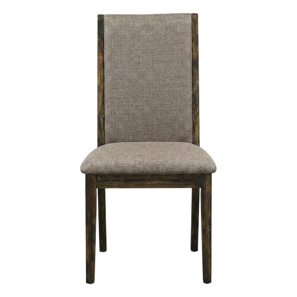 Fabric-Upholstered Parsons Dining Chair with High Back, Dark Khaki, Set of 2