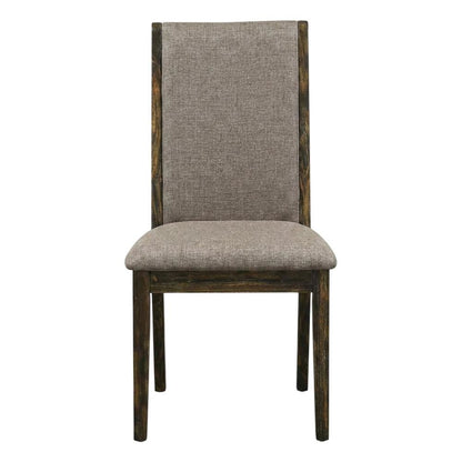 Fabric-Upholstered Parsons Dining Chair with High Back, Dark Khaki, Set of 2