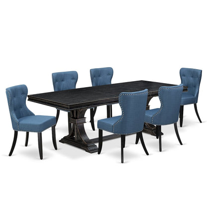7 piece Kitchen Table Set of a Kitchen Table and 6 Dinning Room Chairs