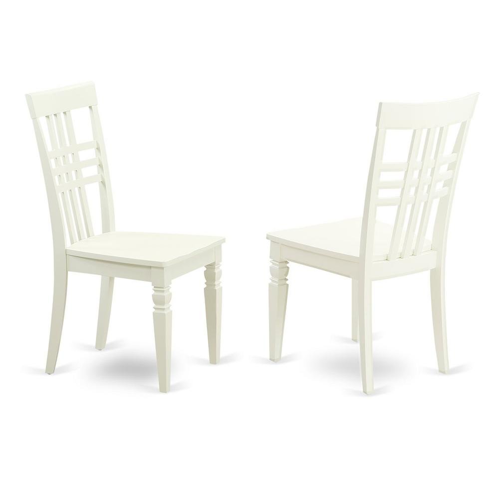 Solid Wood Dining Chairs, Linen White, Set of 2
