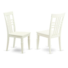 Solid Wood Dining Chairs, Linen White, Set of 2