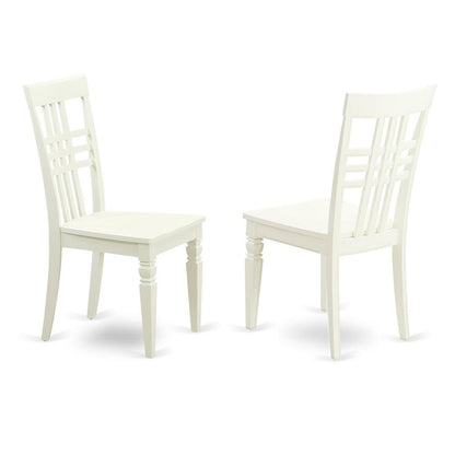 Solid Wood Dining Chairs, Linen White, Set of 2