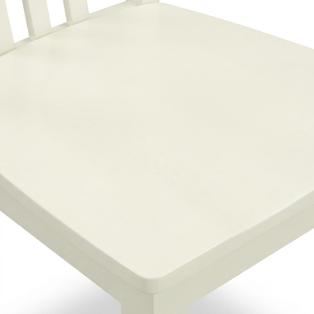 Solid Wood Dining Chairs, Linen White, Set of 2