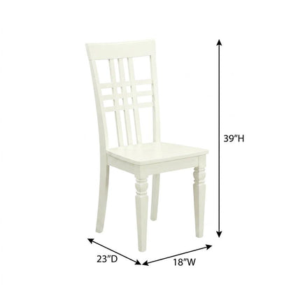 Solid Wood Dining Chairs, Linen White, Set of 2