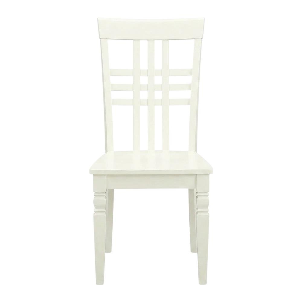 Solid Wood Dining Chairs, Linen White, Set of 2
