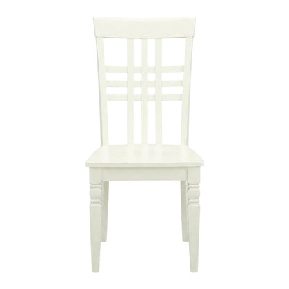 Solid Wood Dining Chairs, Linen White, Set of 2