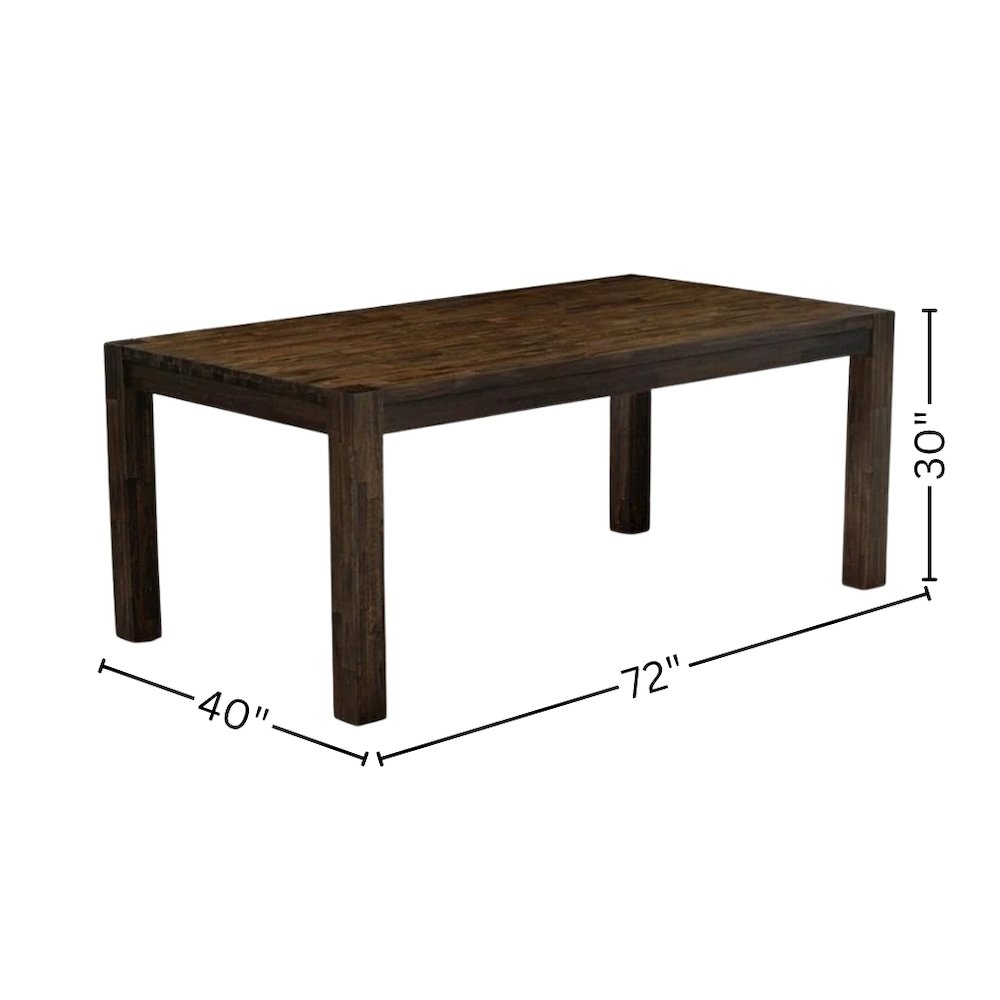 Rectangular Dining Table, Distressed Jacobean, Solid Wood, 72-Inch