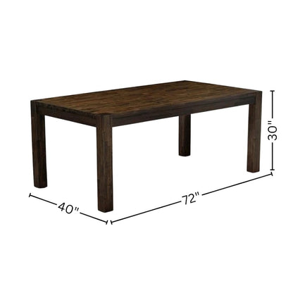 Rectangular Dining Table, Distressed Jacobean, Solid Wood, 72-Inch