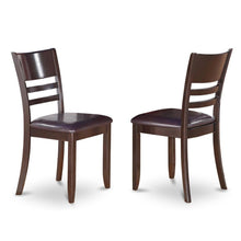 Lynfield Faux Leather Dining Chair with Traditional Wood Frame, Set of 2