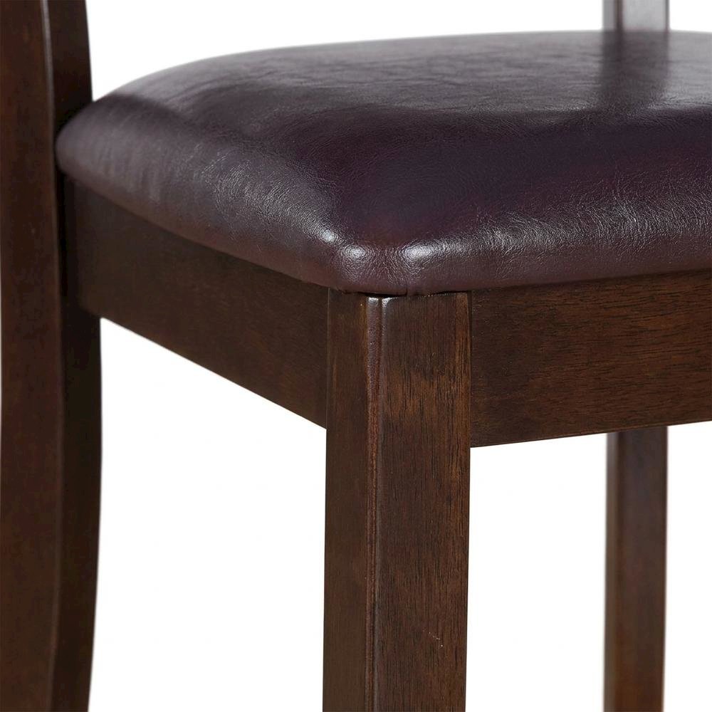 Lynfield Faux Leather Dining Chair with Traditional Wood Frame, Set of 2