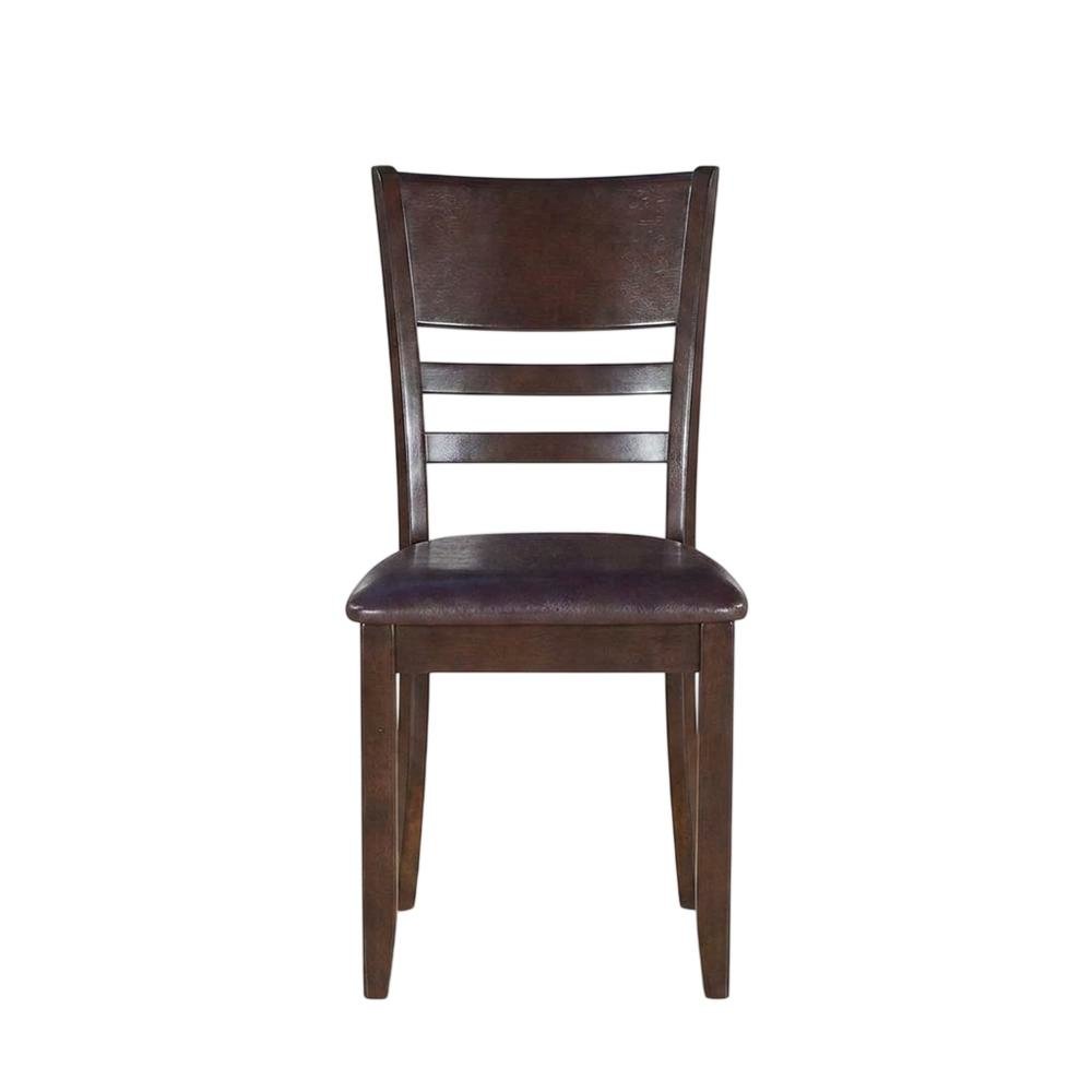 Lynfield Faux Leather Dining Chair with Traditional Wood Frame, Set of 2