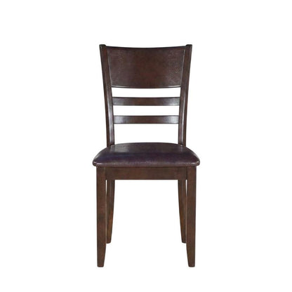 Lynfield Faux Leather Dining Chair with Traditional Wood Frame, Set of 2