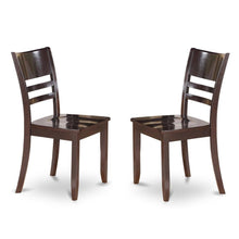 Solid Wood Dining Chair, Traditional Kitchen Chair, Cappuccino, Set of 2
