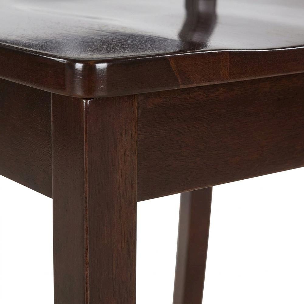 Solid Wood Dining Chair, Traditional Kitchen Chair, Cappuccino, Set of 2