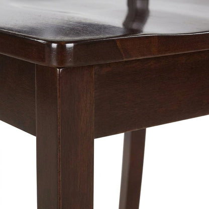 Solid Wood Dining Chair, Traditional Kitchen Chair, Cappuccino, Set of 2