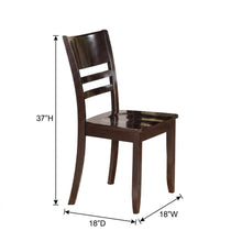Solid Wood Dining Chair, Traditional Kitchen Chair, Cappuccino, Set of 2