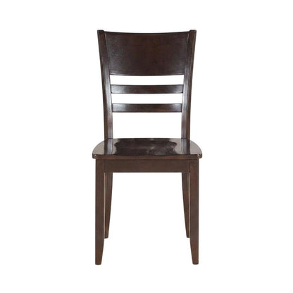 Solid Wood Dining Chair, Traditional Kitchen Chair, Cappuccino, Set of 2