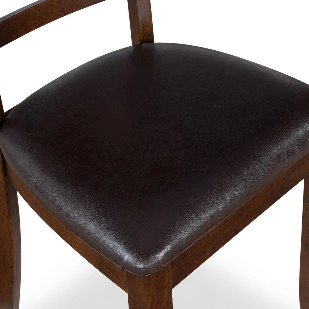 Solid Wood Faux Leather Upholstered Dining Room Chairs for Kitchen, Set of 2
