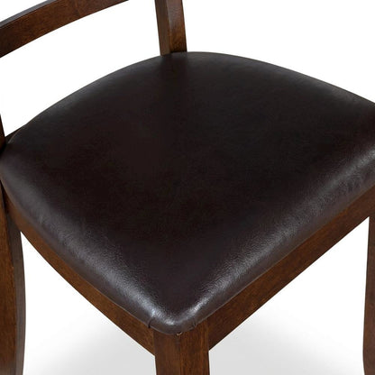 Solid Wood Faux Leather Upholstered Dining Room Chairs for Kitchen, Set of 2