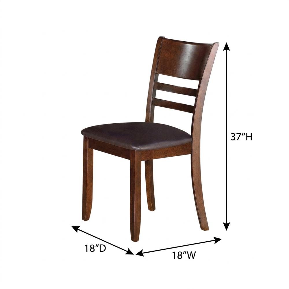 Solid Wood Faux Leather Upholstered Dining Room Chairs for Kitchen, Set of 2