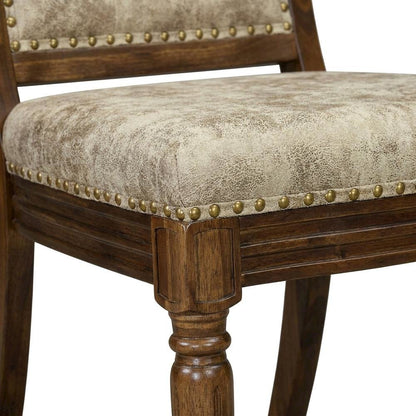 Upholstered Dining Chairs with Solid Wood Frame, Set of 2