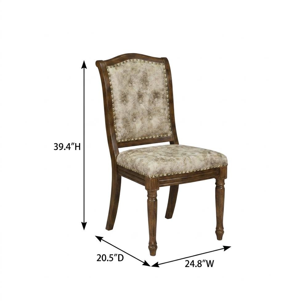 Upholstered Dining Chairs with Solid Wood Frame, Set of 2