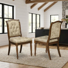 Upholstered Dining Chairs with Solid Wood Frame, Set of 2