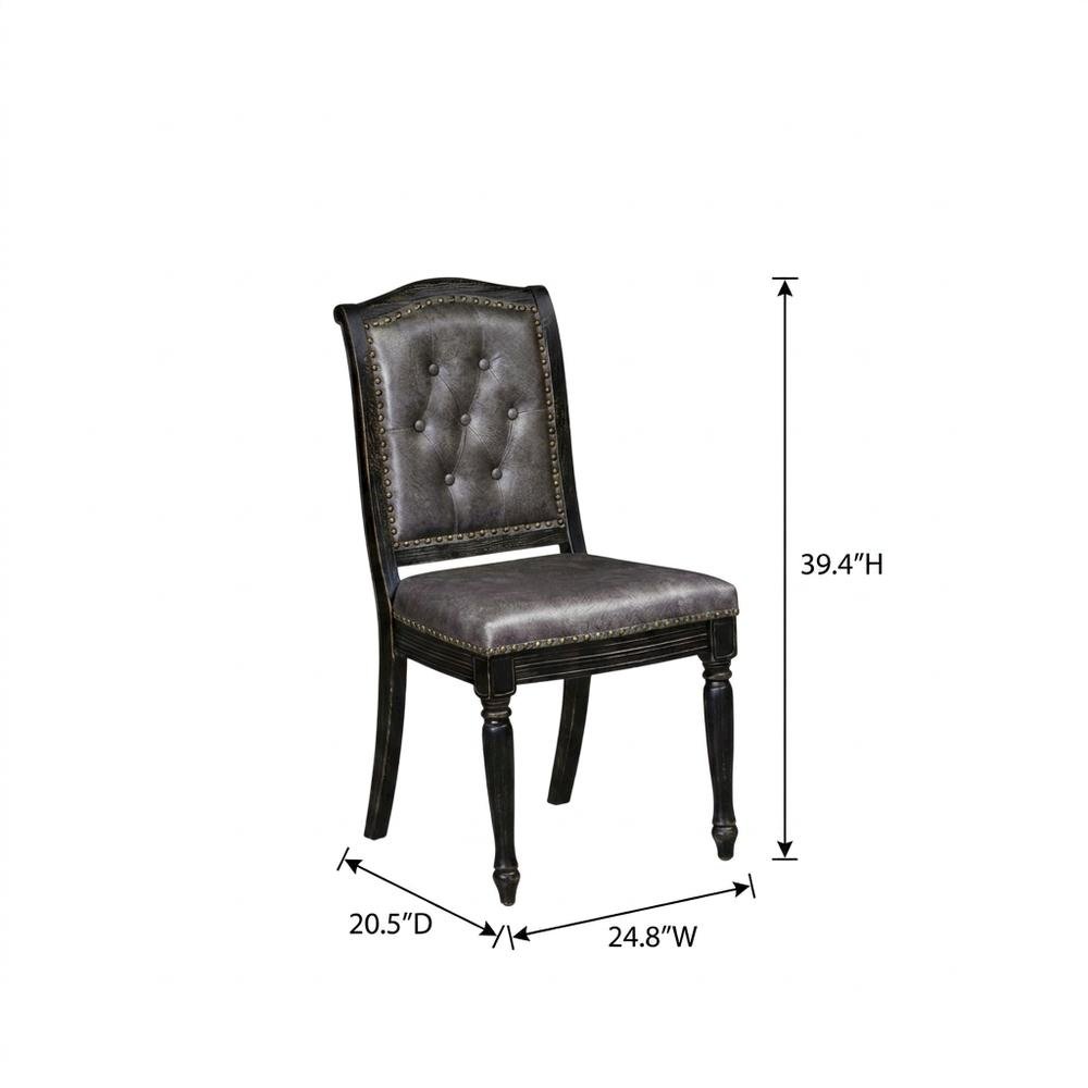 Solid Wood Parson Upholstered Dining Chairs, Set of 2